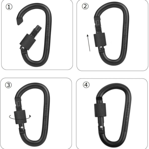 No. 8 Carabiner D Type Bold 8CM Aluminum Alloy - Image 2