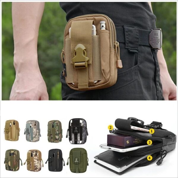 Outdoor Sports Molle Tactical Pocket Male 5.5 6 Inch Waterproof Mobile Phone Bag - Image 3