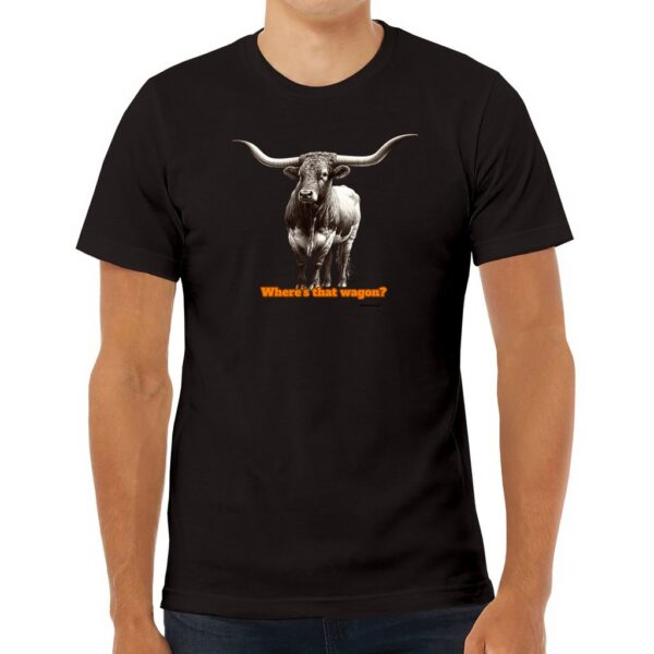 idolless Orange longhorn pull over short sleeved T Unisex Jersey Tee Animal Lover feel good fun shirt - Image 3