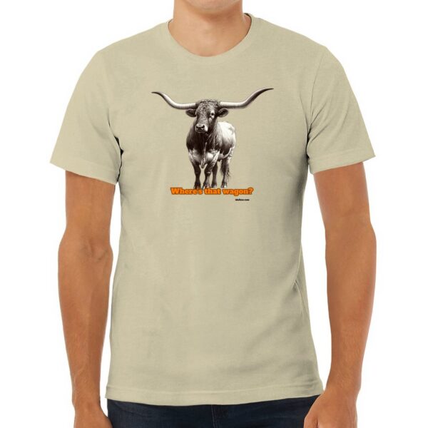 idolless Orange longhorn pull over short sleeved T Unisex Jersey Tee Animal Lover feel good fun shirt - Image 26