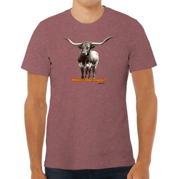 idolless Orange longhorn pull over short sleeved T Unisex Jersey Tee Animal Lover feel good fun shirt - Image 18