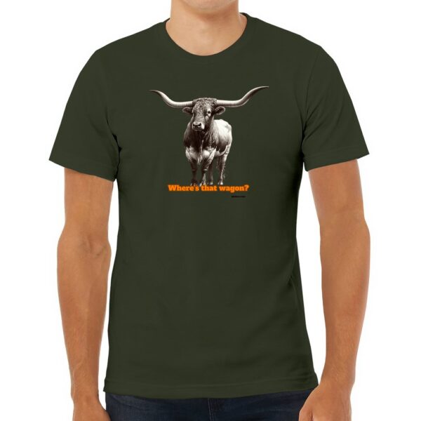 idolless Orange longhorn pull over short sleeved T Unisex Jersey Tee Animal Lover feel good fun shirt - Image 7