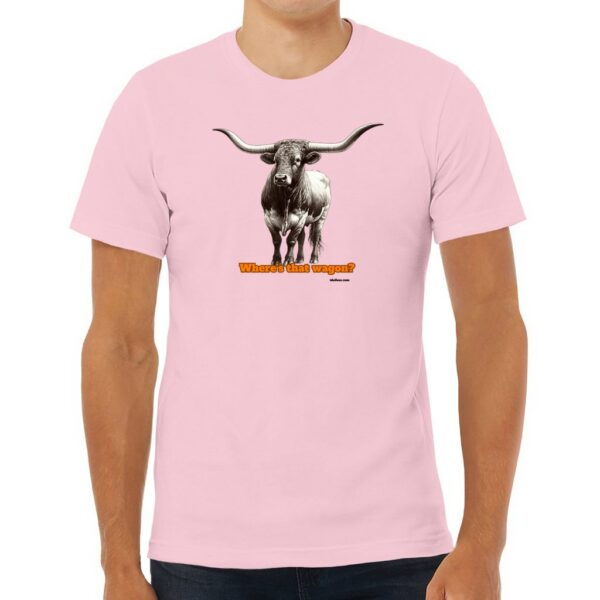 idolless Orange longhorn pull over short sleeved T Unisex Jersey Tee Animal Lover feel good fun shirt - Image 13