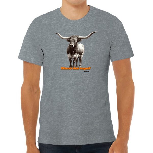 idolless Orange longhorn pull over short sleeved T Unisex Jersey Tee Animal Lover feel good fun shirt - Image 17